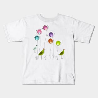 bird and flower Kids T-Shirt